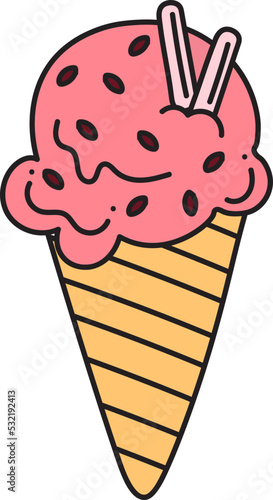 ice cream hand drawn icon