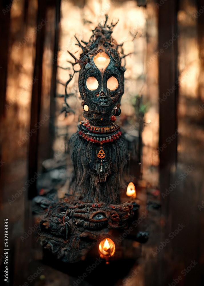 Ancient Ethnic Horror Symbols 3D illustration Printable Poster
