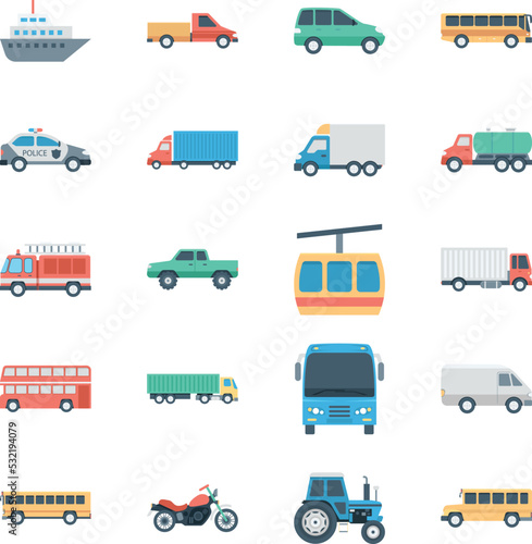 Transports Colored Vector Icons 
