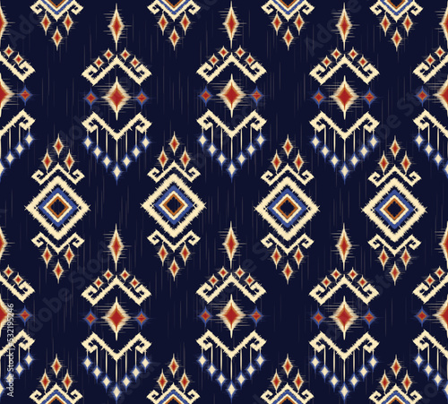 geometric ethnic vintage texture vector art design. textile fashion pattern line  ikat seamless pattern and batik fabric texture asian background wallpaper geometry indian. Ethnic abstract ikat art .