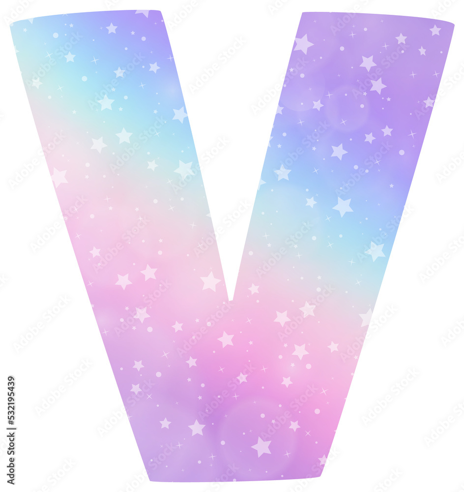 Uppercase Letter V Fantasy alphabet rainbow unicorn Uppercase Letter V Fantasy alphabet rainbow unicorn