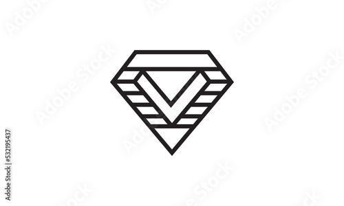 Free Download diamond abstract logo design. letter V icon vector - GFXLoad