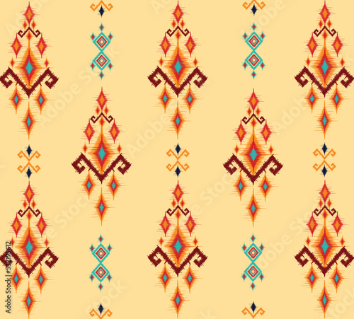 geometric ethnic vintage texture vector art design. textile fashion pattern line  ikat seamless pattern and batik fabric texture asian background wallpaper geometry indian. Ethnic abstract ikat art . photo