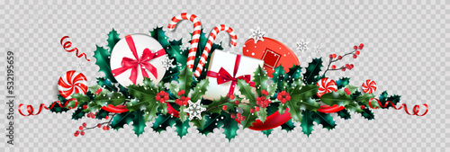 Isolated Christmas decor.