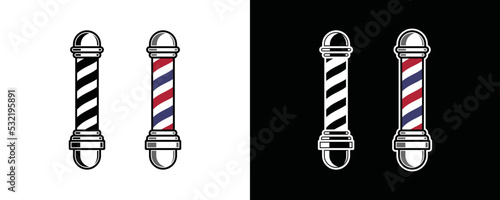 Barber shop pole symbol icon vector 
