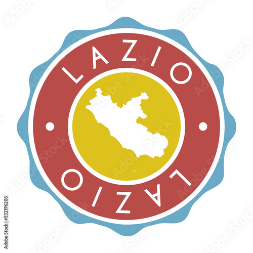 Lazio, Italy Badge Map Vector Seal Vector Sign. National Symbol Country Stamp Design Icon Label. 