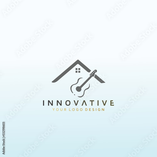 music Crack House vector logo design