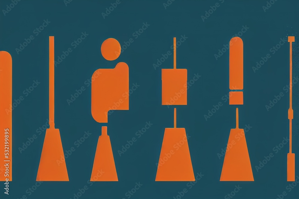 Obraz premium Combination Machine Tool Setters and Set-Up Operators, Metal and Plastic ,Toon illustration V2 High quality 2d illustration