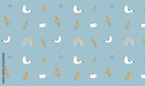 seamless pattern with rabbits © Deniz