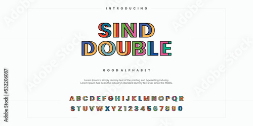 Modern abstract digital alphabet font. Minimal technology typography, Creative urban sport fashion futuristic font and with numbers. vector illustration