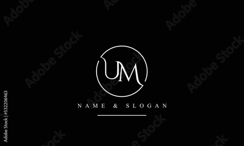 UM, MU, U, M abstract letters logo monogram