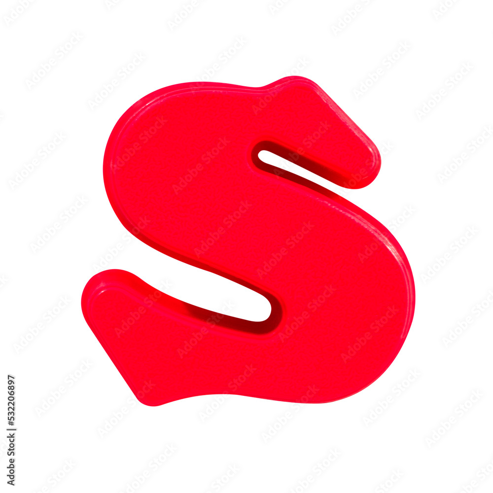 letter S uppercase alphabet plastic on white background with Clipping path letter S uppercase alphabet plastic on white background with Clipping path