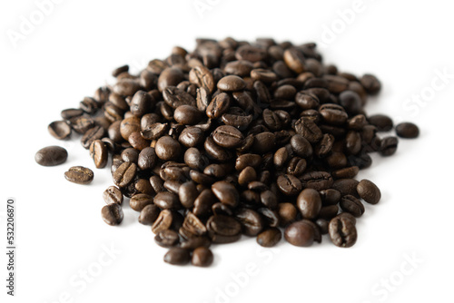 Roasted coffee bean isolated on white background