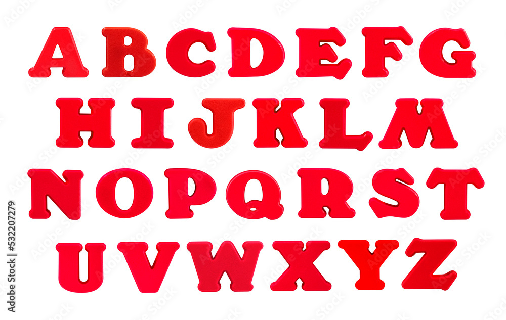 letter A-Z uppercase alphabet plastic on white background with Clipping path letter A-Z uppercase alphabet plastic on white background with Clipping path