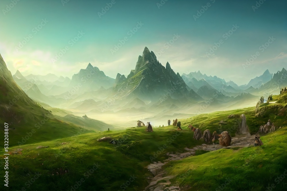 Naklejka premium Beautiful fantasy landscape