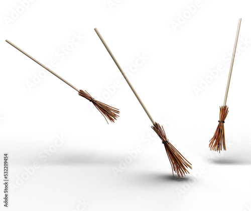 Brooms flying in the air © raddmilla