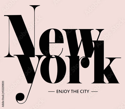The city of New York. The slogan for graphic tee t-shirt or logo. Vector illustration