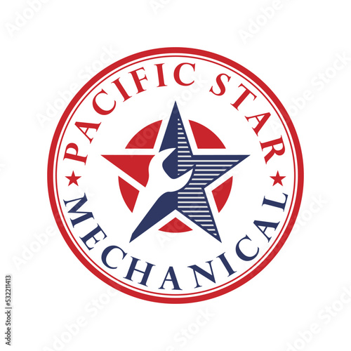 mechanical logo vector design with circular emblem, enter your logo name here