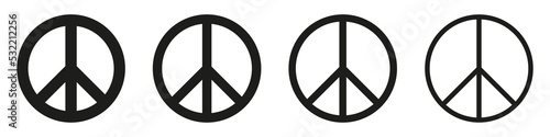 Peace symbol. Hippie vector icon. Peace sign. No war logo.