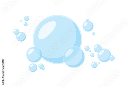 Soap bubbles isolated on white background. Set of Soap bubbles. Transparent water spheres. Vector stock