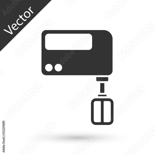 Grey Electric mixer icon isolated on white background. Kitchen blender. Vector © vector_v