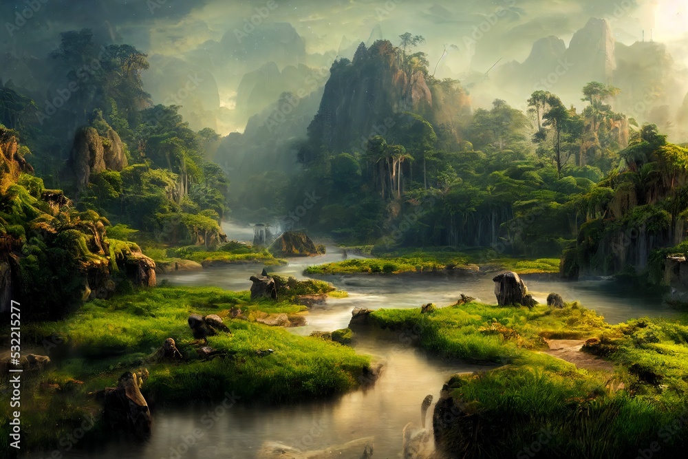 Fototapeta premium Beautiful fantasy landscape