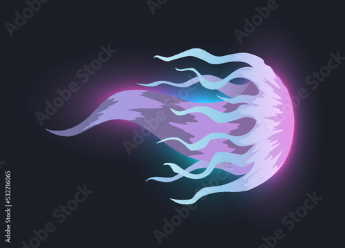 Cartoon laser gun beam. Alien combat weapon rays. Futuristic shot effect. Destructive plasma flow. Bomb blaster attack explosion. Vector game element