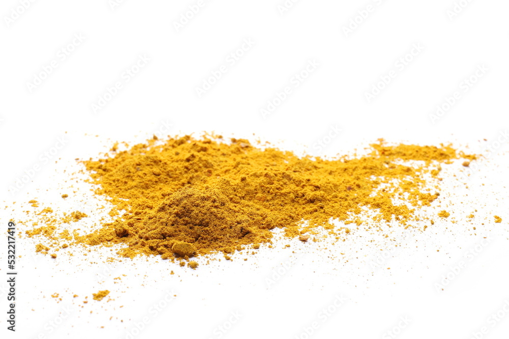 Curry pile, mix ground turmeric, fenugreek, coriander, ginger, cumin