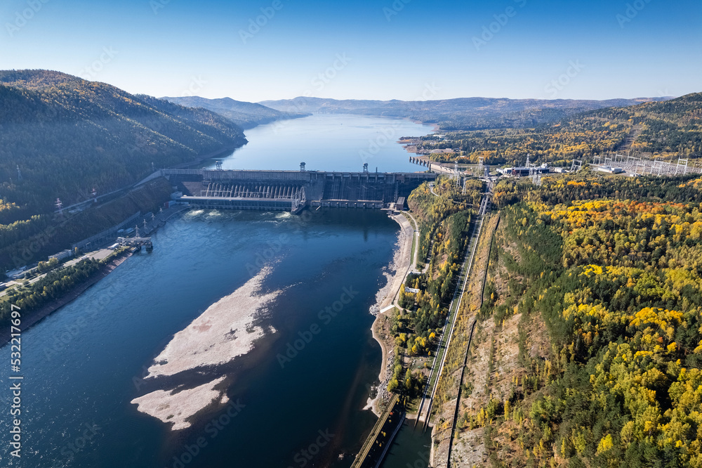  view of the hydroelectric dam on the river