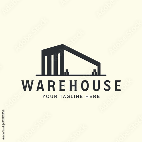 vintage warehouse logo vector illustration design, store house logo design
