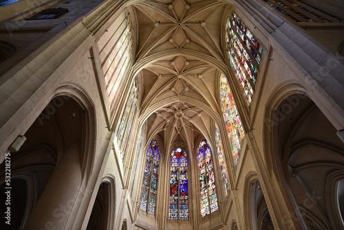 Voûtes gothiques de Saint-Gervais à Paris. France