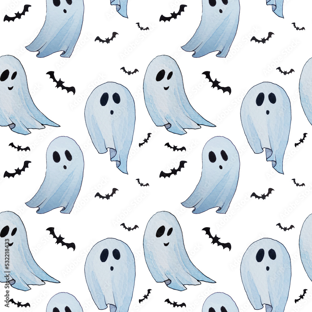 Pattern helloween with cute ghosts Pattern helloween with cute ghosts