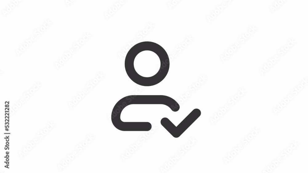 Animated approve linear ui icon. Save profile, contact. Checkmark. Seamless loop 4k video with alpha channel on transparent background. Outline isolated user interface element motion graphic animation Animated approve linear ui icon. Save profile, contact. Checkmark. Seamless loop 4k video with alpha channel on transparent background. Outline isolated user interface element motion graphic animation