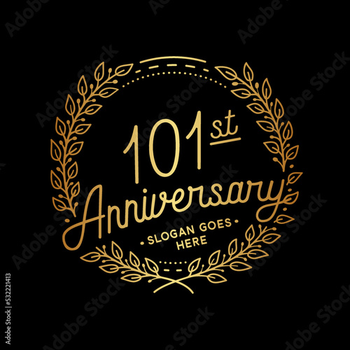 101 years anniversary celebrations design template. 101st logo. Vector and illustrations.
 photo