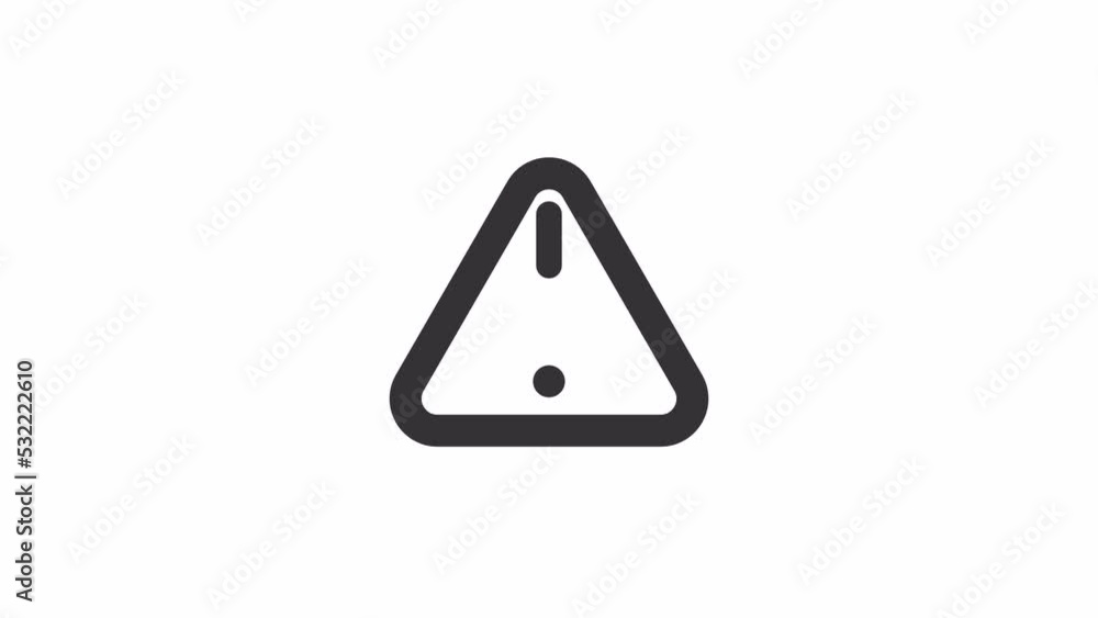 Animated caution linear ui icon. Triangle shaped sign. Alert. Seamless loop 4k video with alpha channel on transparent background. Outline isolated user interface element motion graphic animation Animated caution linear ui icon. Triangle shaped sign. Alert. Seamless loop 4k video with alpha channel on transparent background. Outline isolated user interface element motion graphic animation
