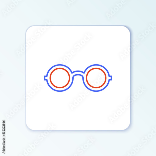 Line Glasses icon isolated on white background. Eyeglass frame symbol. Colorful outline concept. Vector