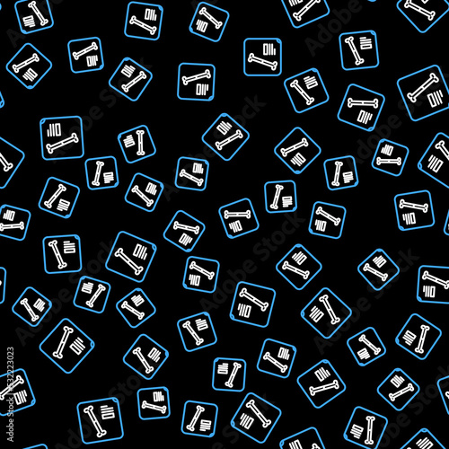 Line X-ray shots icon isolated seamless pattern on black background. Vector