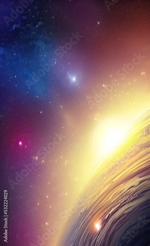 Space Planets Vectors ,Galaxy Background,Fantasy Planets. Colorful Universe.