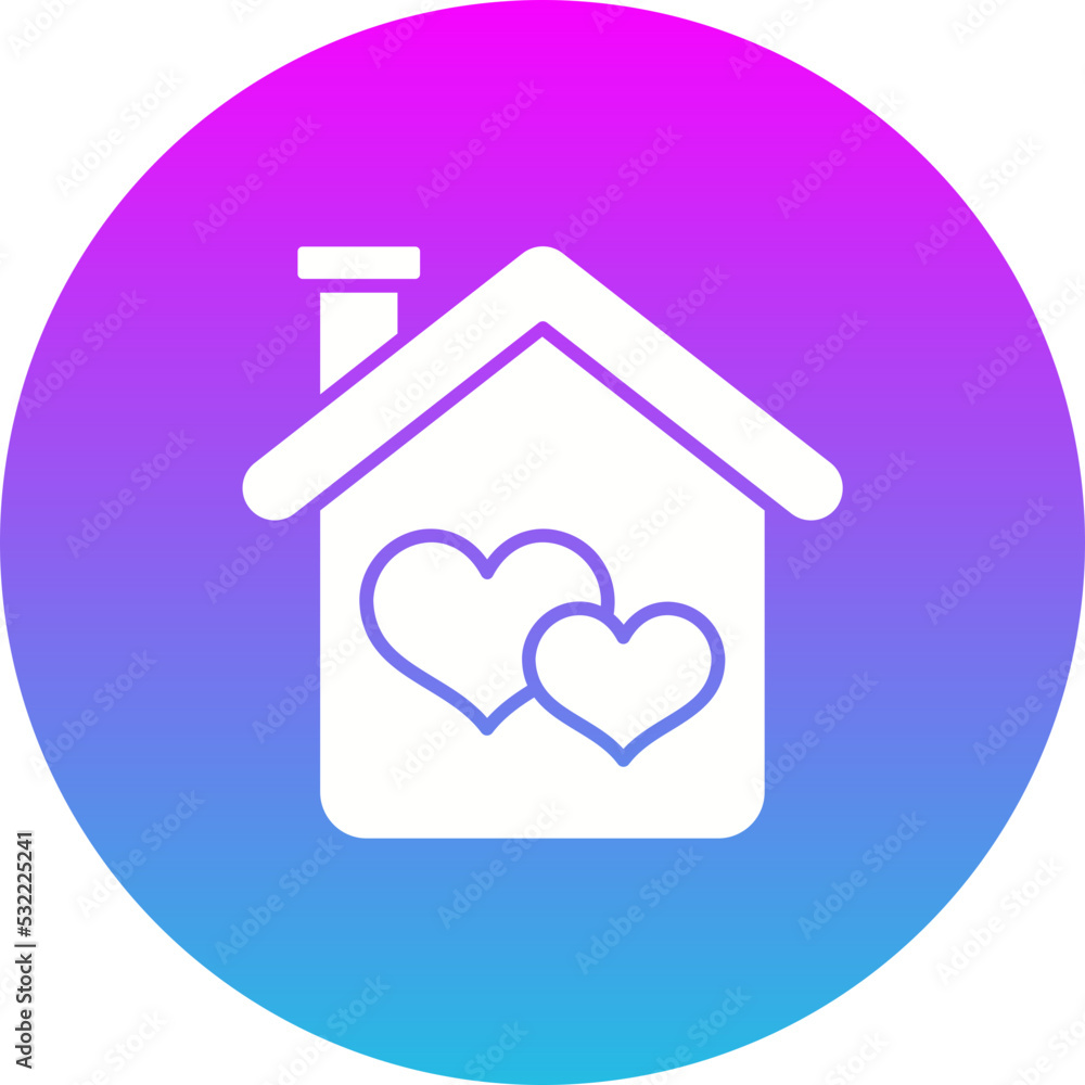 Obraz premium House Gradient Circle Glyph Inverted Icon