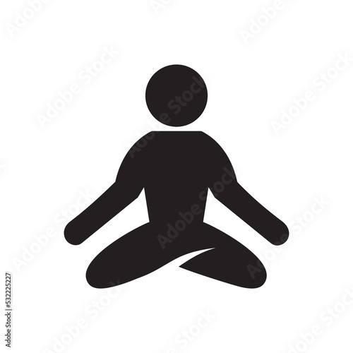 human yoga icon logo vector illustration