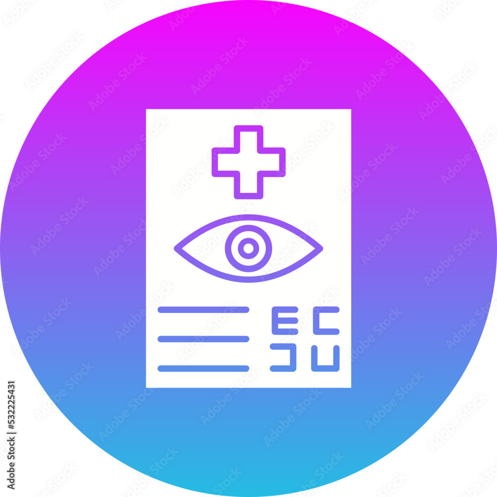 Obraz premium Eye Test Gradient Circle Glyph Inverted Icon