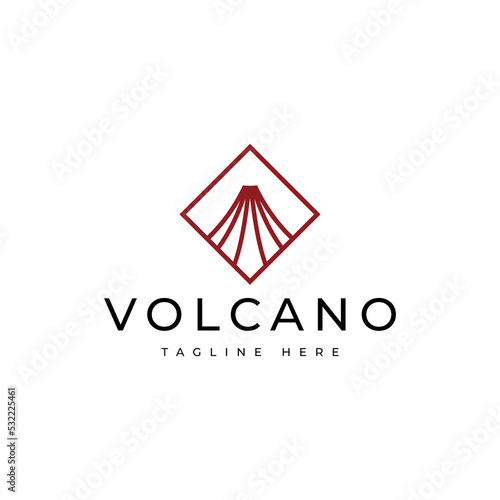 volcano mountain logo design