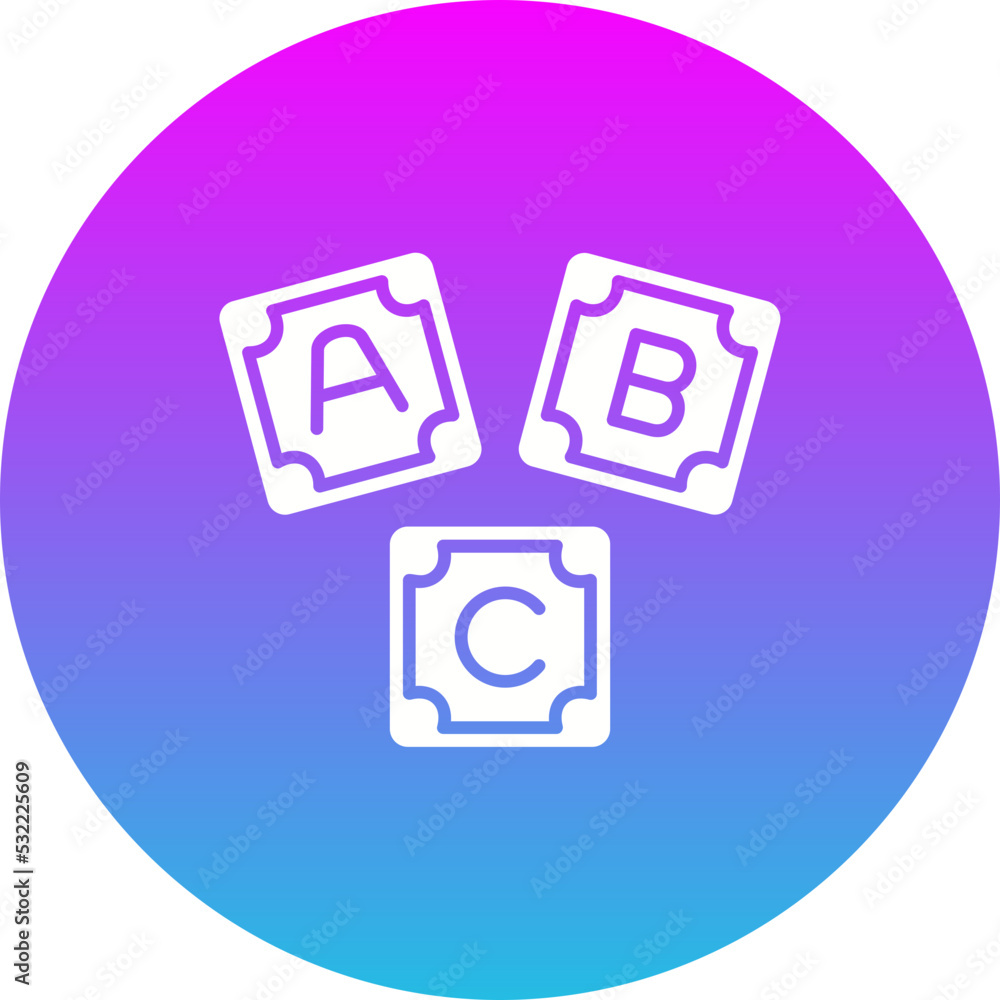 Abc Block Gradient Circle Glyph Inverted Icon Abc Block Gradient Circle Glyph Inverted Icon