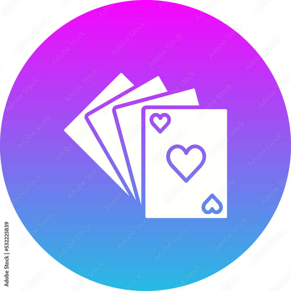 Playing Cards Gradient Circle Glyph Inverted Icon Playing Cards Gradient Circle Glyph Inverted Icon