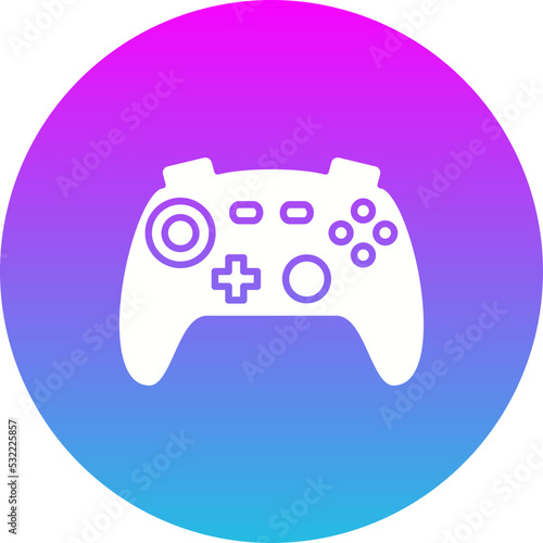 Game Controller Gradient Circle Glyph Inverted Icon