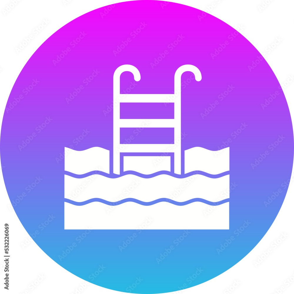 Swimming Pool Gradient Circle Glyph Inverted Icon Swimming Pool Gradient Circle Glyph Inverted Icon