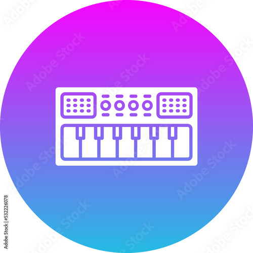 Piano Gradient Circle Glyph Inverted Icon