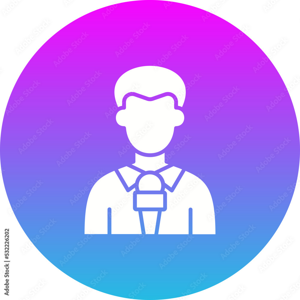 Journalist Gradient Circle Glyph Inverted Icon Journalist Gradient Circle Glyph Inverted Icon