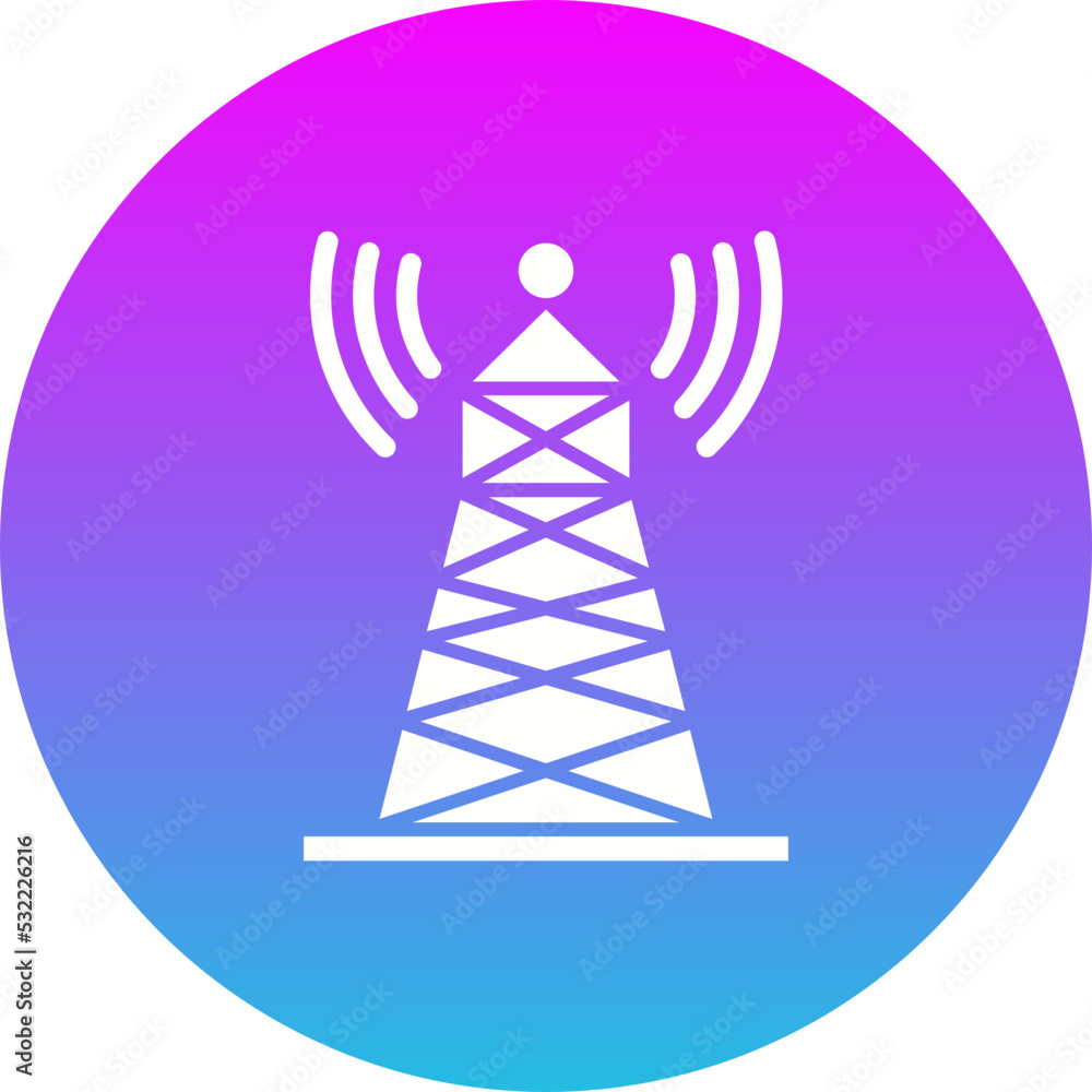 Signal Tower Gradient Circle Glyph Inverted Icon Signal Tower Gradient Circle Glyph Inverted Icon