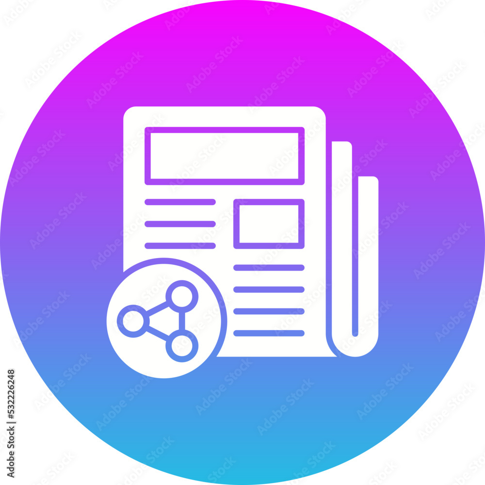 News Sharing Gradient Circle Glyph Inverted Icon News Sharing Gradient Circle Glyph Inverted Icon